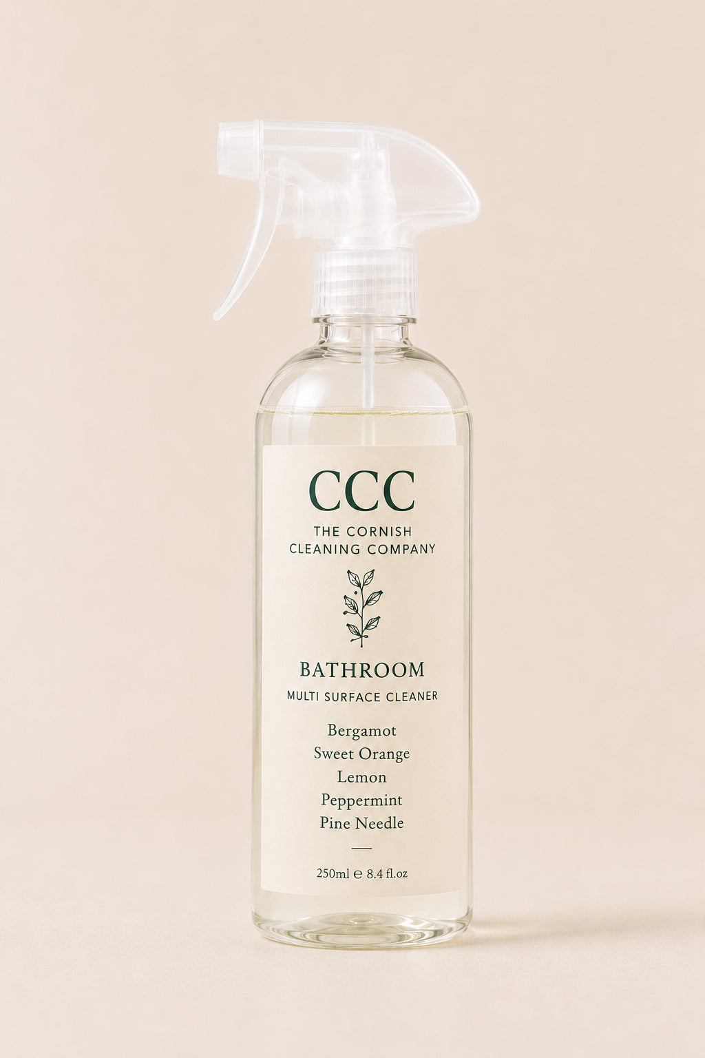 Bathroom Multi Surface Cleaner 250ml — Bergamot, Peppermint & Pine Needle — The Cornish Cleaning Company