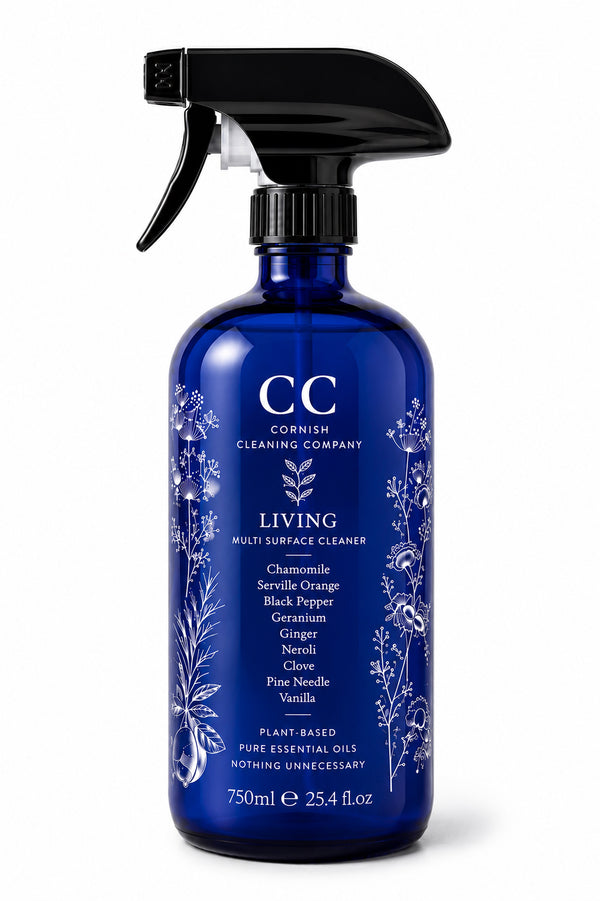 Living Multi Surface Cleaner 750ml blue glass bottle by The Cornish Cleaning Company