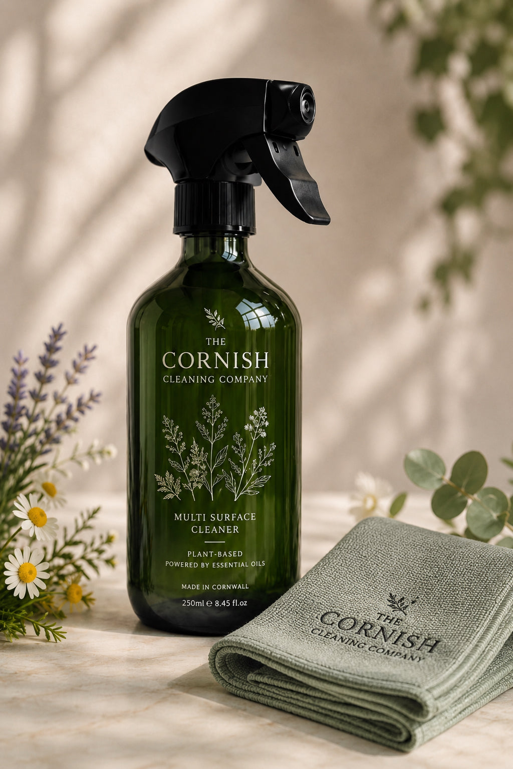Subscribe & Save Starter Kit — glass bottle, 500ml refill & cloth — The Cornish Cleaning Company