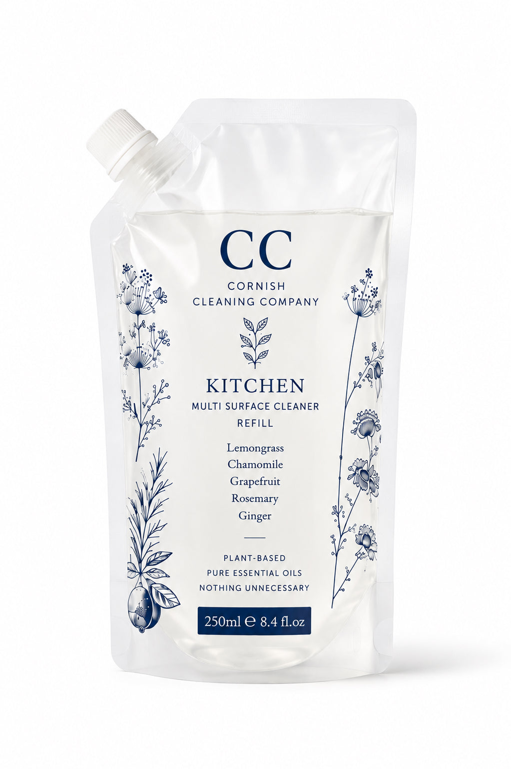 Kitchen Multi Surface Cleaner Refill 250ml pouch by The Cornish Cleaning Company